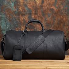 sac voyage cuir noir