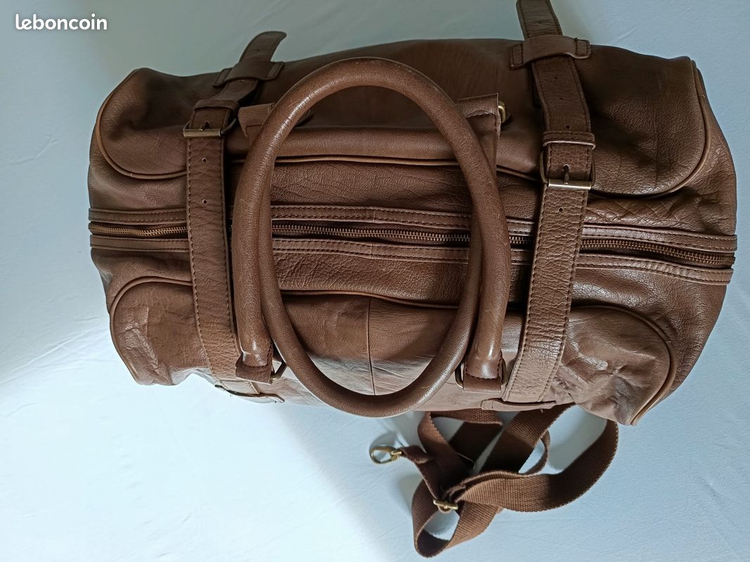 sac voyage cuir marron homme