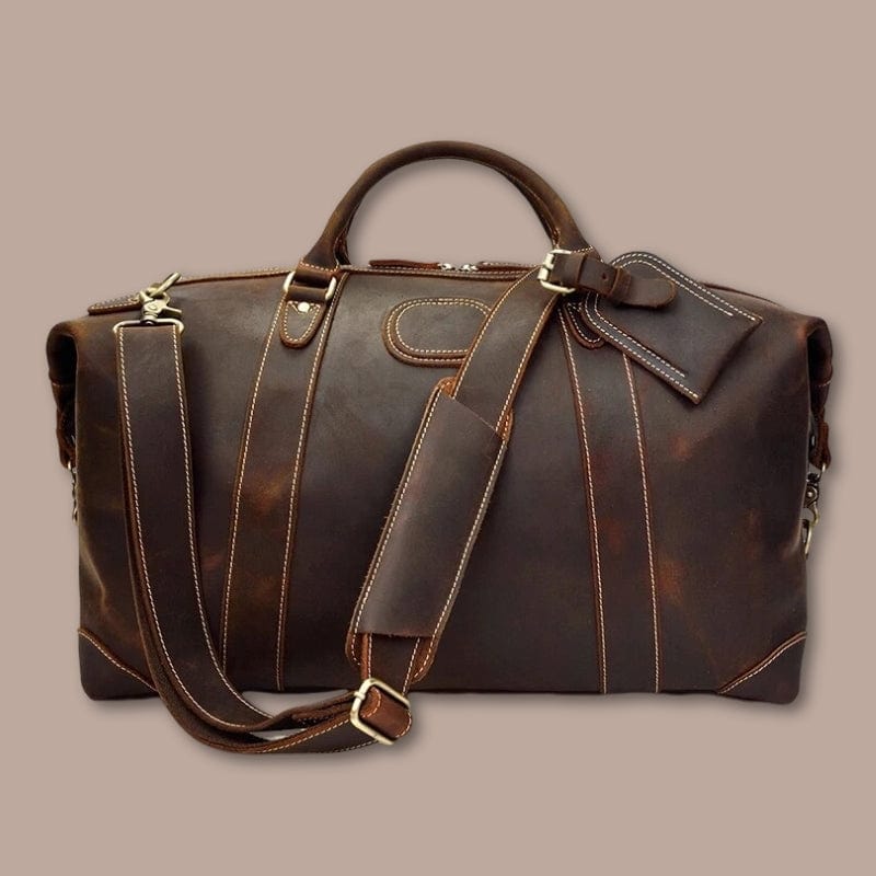 sac voyage homme cuir marron